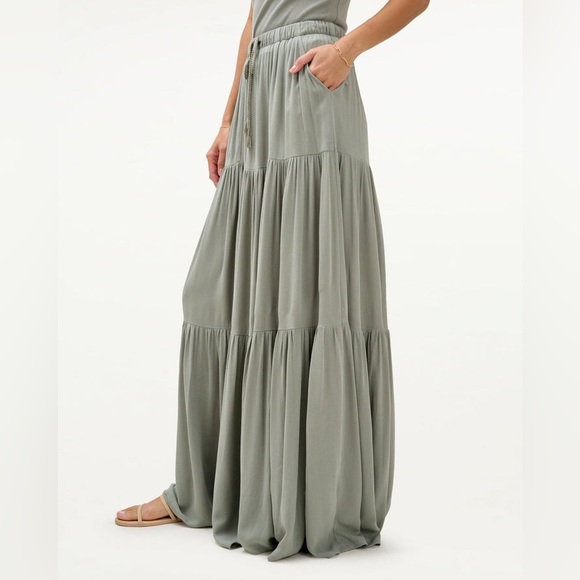 Mary Lawless Lee x Splendid Pull On Maxi Skirt Size XS/S EUC Green. L16 - Picture 4 of 11